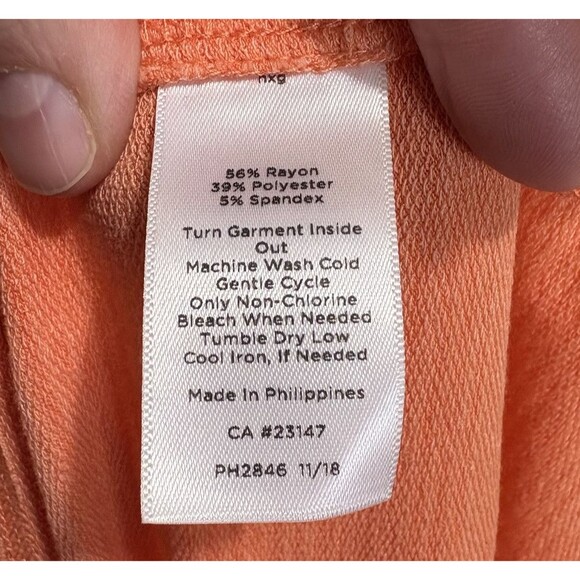 T by Talbots Casual Pullover Dress Orange Stripe Stretch UPF 50+ Cross Back 1X - Picture 8 of 8